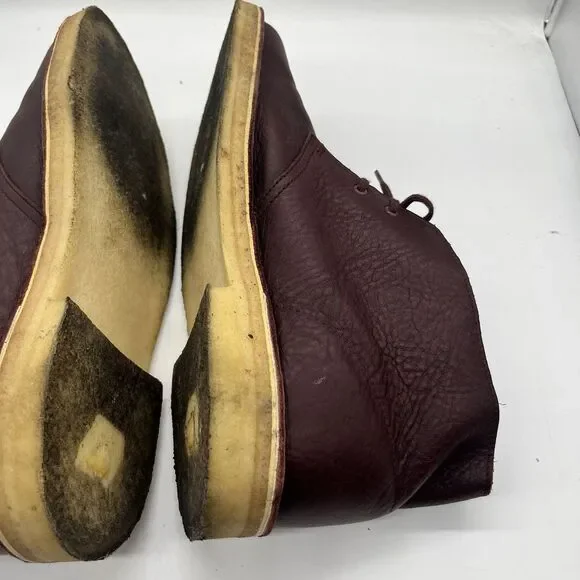 Clarks Originals Men's Desert Boot 9.5 M Burgundy Tumbled Leather 26125547 - Picture 7 of 15
